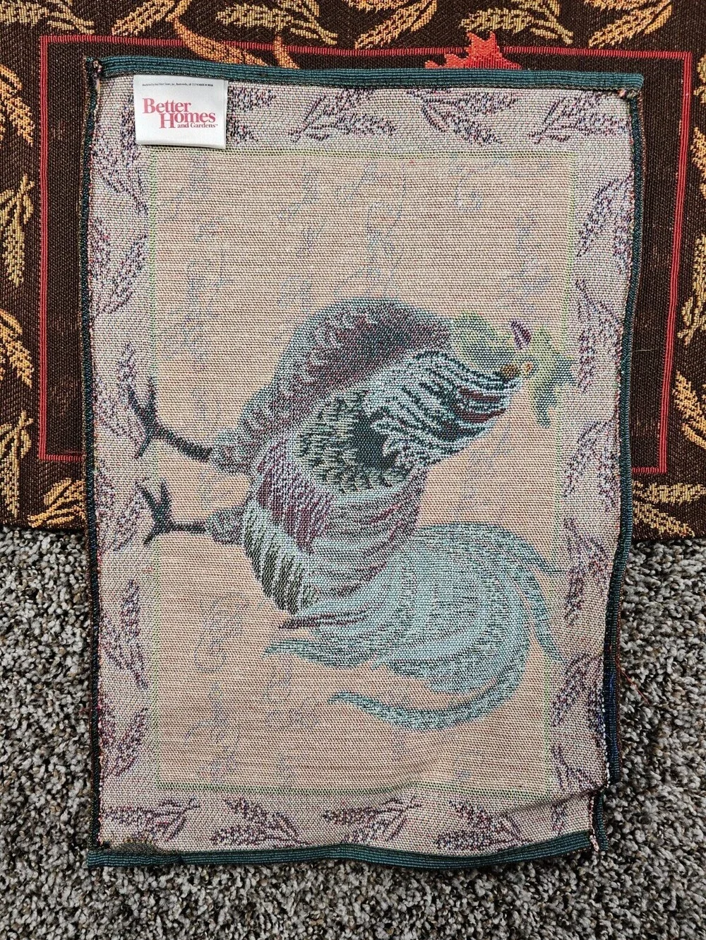 Set of 6 Vtg Better Homes Table Placemats Chicken Rooster Print Brown Red Farm